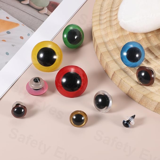 PATIKIL 16mm Safety Eyes, 20Pcs Realistic Doll Crocheting Safety Eyes with Washers for Decor Crochet Accessories Dolls Craft Halloween, Yellow (Pack of 2)