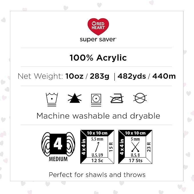 Red Heart Super Saver Jumbo Sweet Treat Ombre Yarn - 2 Pack of 283g/10oz - Acrylic - 4 Medium (Worsted) - 482 Yards - Knitting/Crochet
