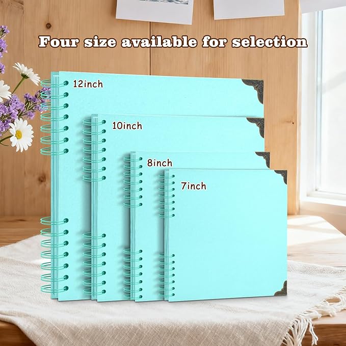 Scrapbook Album 10x10 Inch - Hardcover Kraft Paper Photo Album with 80 Pages, Memory Book for Wedding, Anniversary, Family, Christmas, Baby Shower, Ideal for Preserving Precious Moments