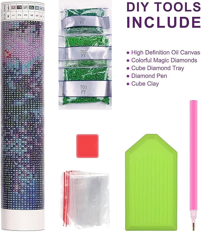 WUDWL Diamond Art Kits for Adults Beginner, Flower DIY Modern Diamond Painting Kits 5D Diamond Dots Gem Art Crafts with Tools,Round Full Drill Funny Crafts for Home Wall Decor&Gift-15.75X19.69 inch