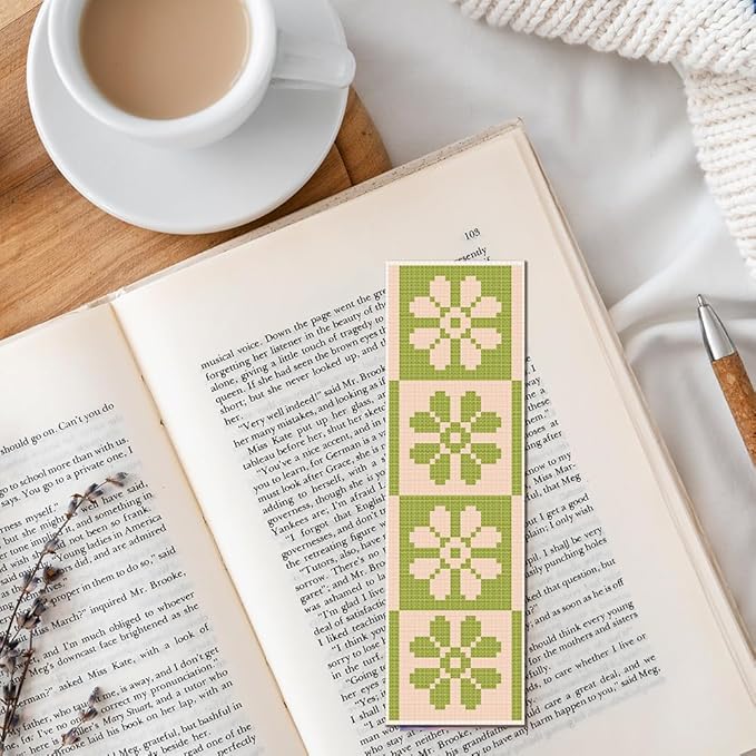 FREEBLOSS 6 Set Bohemian Cross Stitch Bookmark Kit, Geometric Pattern DIY Bookmarks Cross Stitch Kits for Beginners, Stamped Embroidery Bookmarks, Cross Stitch Kits for Adults