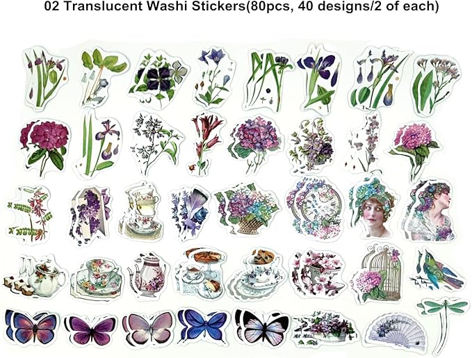 Esweny 200PCS Vintage Scrapbooking Supplies Pack, Aesthetic Scrapbook Sticker Paper Art Journaling Kit for Junk Journals,Planner,Cottagecore Decor Gifts (Purple Series)
