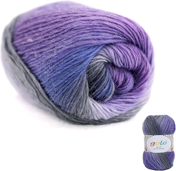 golo Wool Yarn for Weaving 200yd Cachemire Multicolor Rainbow Yarn
