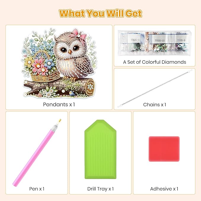 MOGTAA Hanging Diamond Art Painting Pendant Kits, 5D Special Shape Diamond Art Kits for Adults, Bird Crystal Rhinestones Diamond Painting Landscape Gem Art for Home Decor