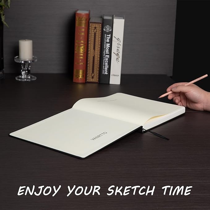 Hardcover Square Sketch Book, 120lb/200GSM Sketchbook Thick Drawing Paper for Marker Watercolor Pencil Mixed Media, Premium Drawing Notebook, Art Journal, 60 Sheets/120 Pages 10x10 Inch Sketch Pad