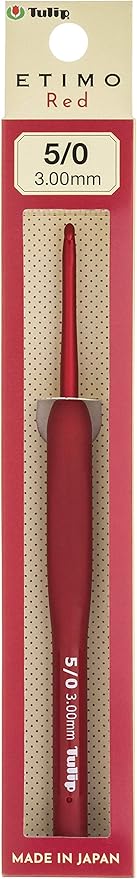 Tulip Etimo Red Crochet Hook W/Cushion Grip-Size 5/3.00mm