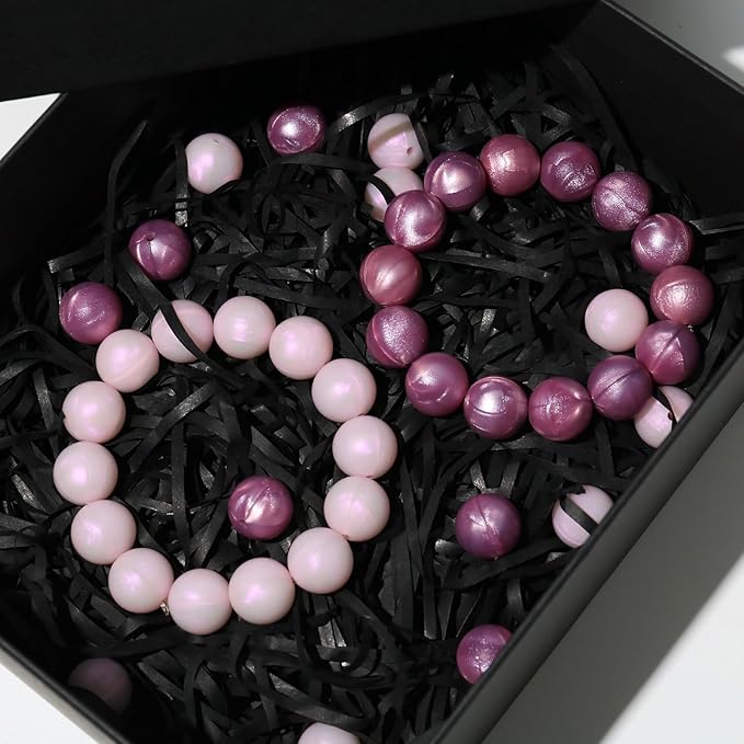 120pcs Richbunnys 15mm Bulk Silicone Beads for Pens and Keychain Making,Large Bead for Necklace and Bracelets Making,Assorted Rubber Beads Set(Pearlescent Mystic)