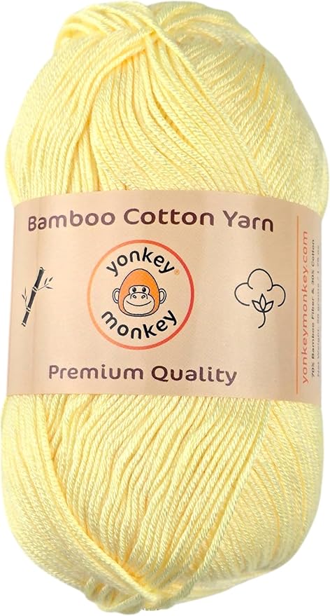 10-Pack of Yonkey Monkey 500 Grams Yarn - 70% Rayon derived from Bamboo, 30% Cotton - Imported - Milk Yellow 9009