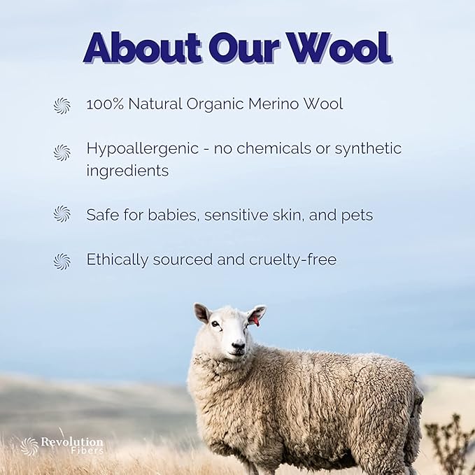 Revolution Fibers Merino Wool Combed Top | 1 lb Premium Wool Roving | 22 Micron, Best Merino Wool for Spinning, Tapestry, Needle Felting, Big Yarn Roving and Wall Hangings (Duck Egg Green)