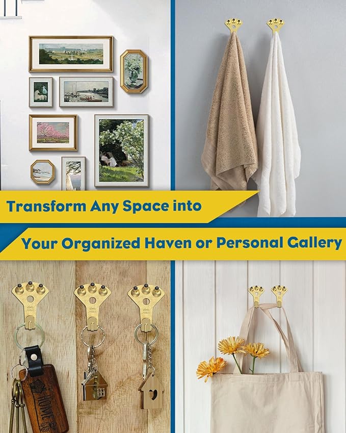 Uniclife 10 Pcs 100 lb Heavy Duty Picture Hangers for Drywall & Wood, Picture Hanging Hooks with Nails, Picture Hanging Hardware, Frame Hooks Picture Hooks for Hanging Photos Mirrors Paintings