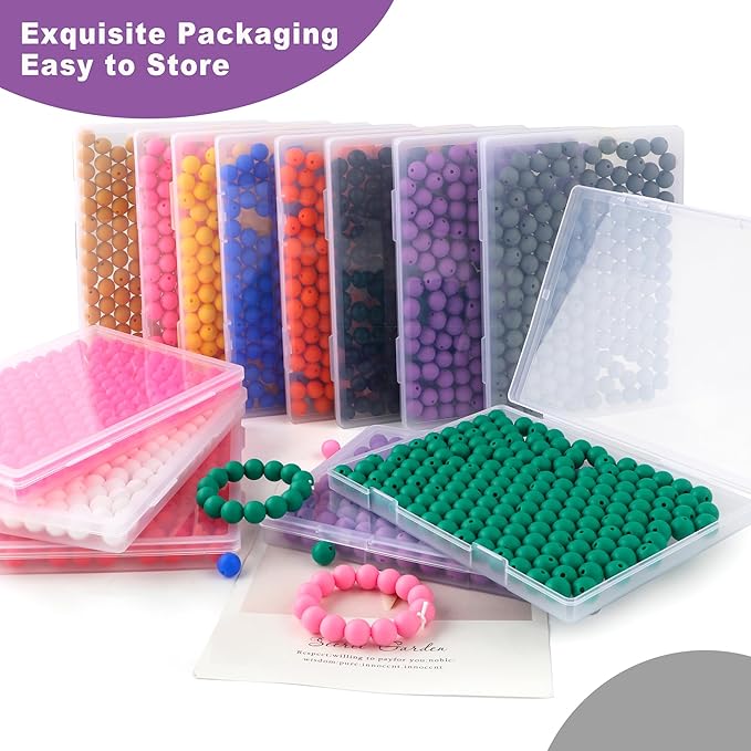 160Pcs 12mm Silicone Beads for Keychain Making Bracelet Necklace, Bulk Round Silicone Beads for Pens(Purple)