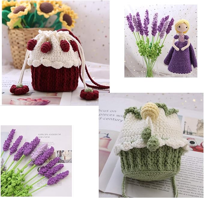 golo Crochet Yarn for Hand Knitting Crochet Thread Size 10 Purple Yarn 675