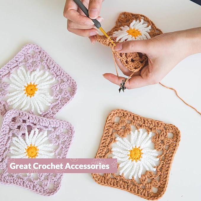 LBU 5Pcs Dragon Crochet Ring + 100Pcs Stitch Markers Adjustable Crochet Tension Rings for Finger Handmade Yarn Guide Crocheting Rings Knitting Accessories with Box Crochet Gifts for Crocheters Women