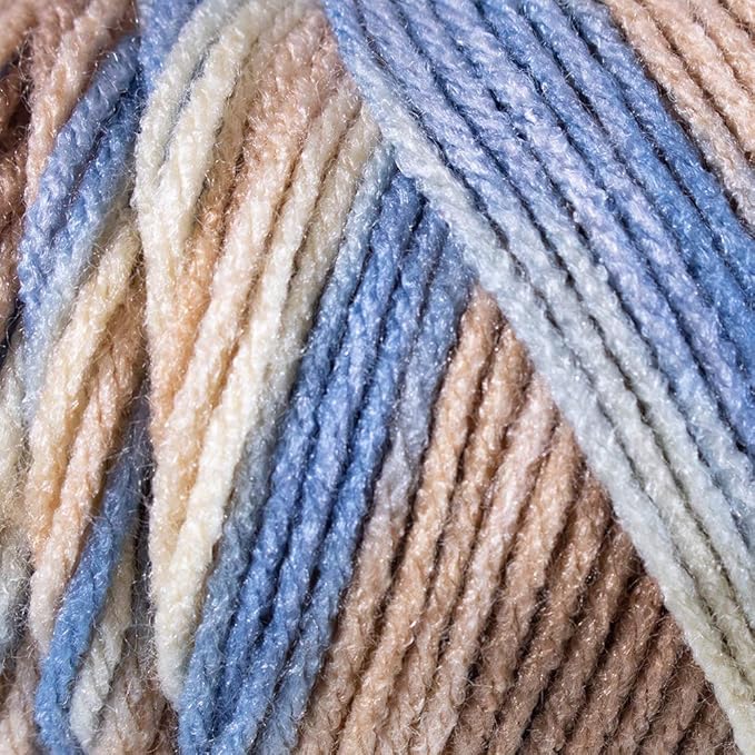 Craft County Size 4 (Medium) 100% Acrylic Fiber Yarn – Variety of Color and Pattern Options – Great for Crochet, Knitting, and Weaving (Mirage)