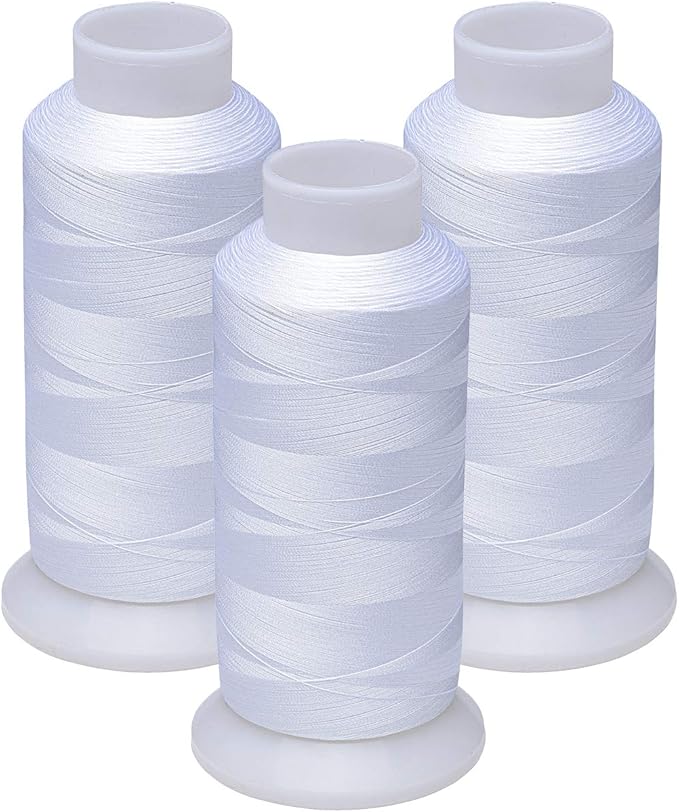 Simthread 60WT Bobbin Fill Thread Machine Embroidery Thread (White 001)