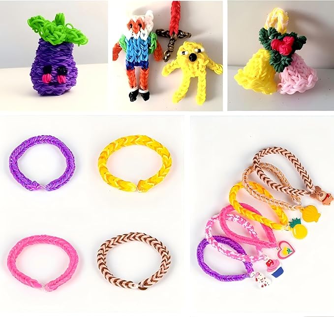 LORJE 600Pcs Loom Bands Kit,Rubber Bands for Bracelet Making Kit,Glow in The Dark Latex-Free Rubber Band Bracelet Loom Refill Pack