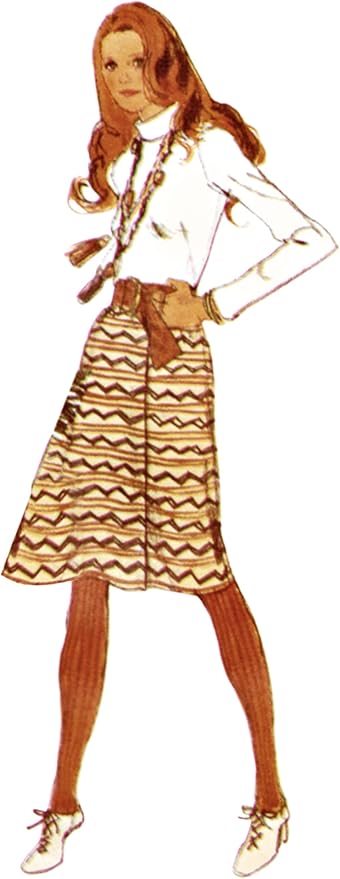 Simplicity SS3017Y5 Misses' Vintage 1970's Front-Wrap Skirt Dress and Scarf Sewing Pattern Packet, Design Code S3017, Sizes 18-20-22-24-26, Multicolor