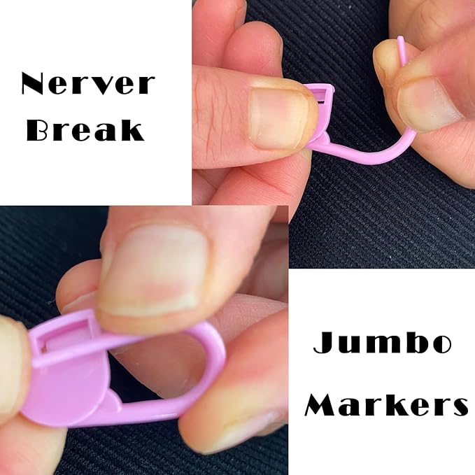 90 Pieces - Standard & Jumbo Locking Stitch Markers Crochet Knitting Markers Set- Stitch Pins, Plastic Safety Pins, Row Stitch Counter for Clips Yarn