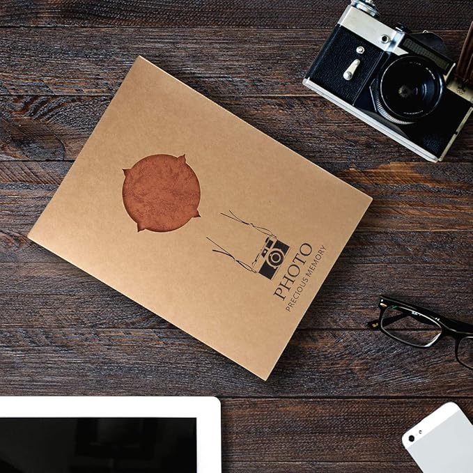 ThxMadam Leather Scrapbook Album 60 Pages Vintage Love Photo Album,11 * 8.1 Inch Scrapbook for Couples-DIY Memory Book,Birthday/Wedding Guest Book Gift for Anniversary Mother's Day