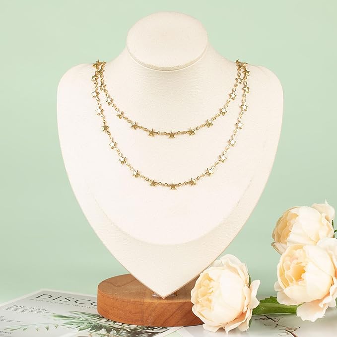 UMAOKANG 5 Meters Gold Plated Chains Bulk Stainless Steel Chain for Jewelry Making Star Craft Decoration Chain Roll