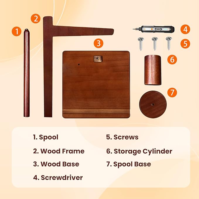 mehidfy wooden yarn holder for crocheting and knitting with magnetic spinner, crocket hook storage with phone stand, yarn ball holder for crochet lovers