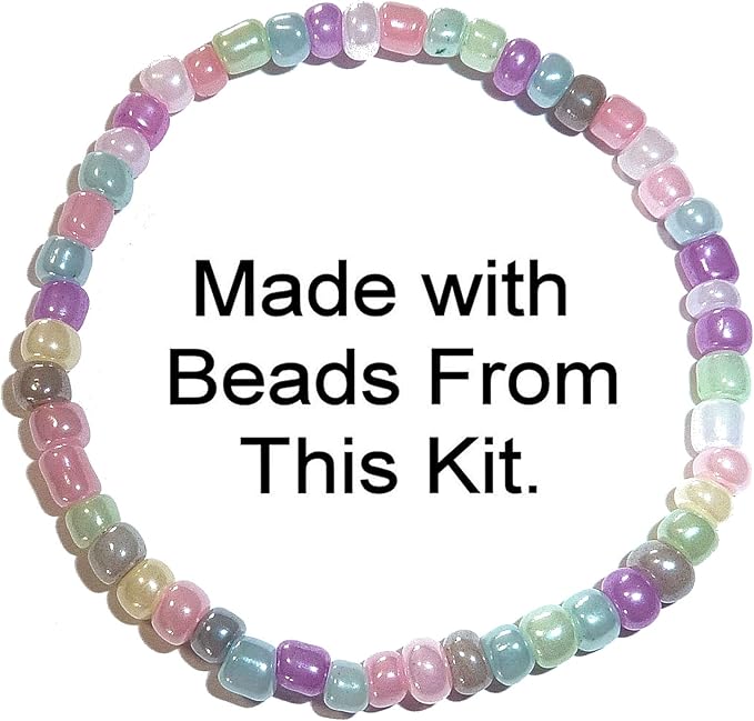 Seed Beads 6/0 4mm Glass Pony Beading DIY Craft Jewelry Making Assorted Mixed Colors, Large Bulk Set of Beads (Pastel Colors 3/4 Pound)