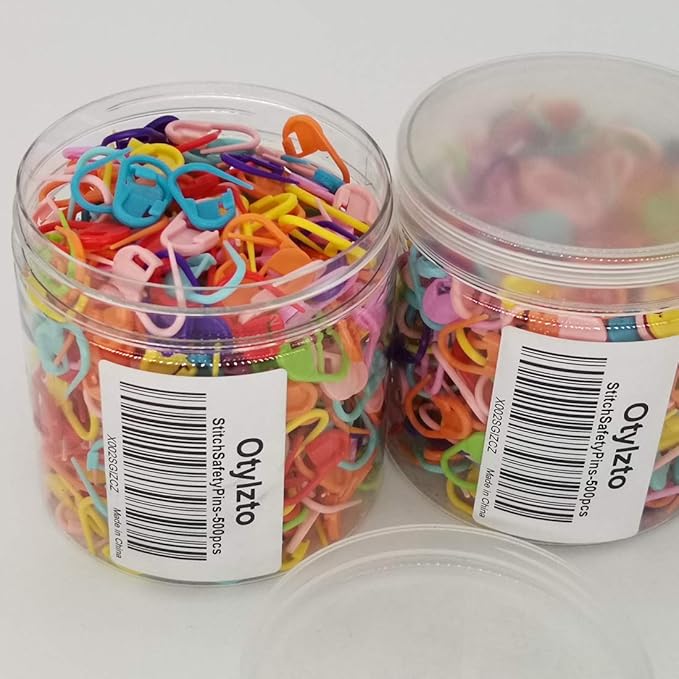 500pcs Assorted Colors Safety Pins Quick Locking Stitch Markers,Knitting Markers Crochet Markers Locking Stitch Markers Knitting Place Markers Stitch Needle Clip Crochet Clips