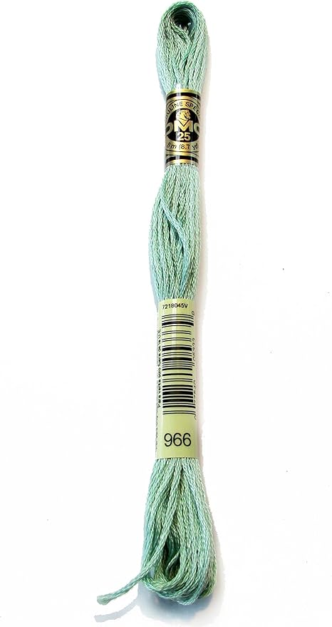 DMC 117-966 6 Strand Embroidery Cotton Floss, Medium Baby Green, 8.7-Yard