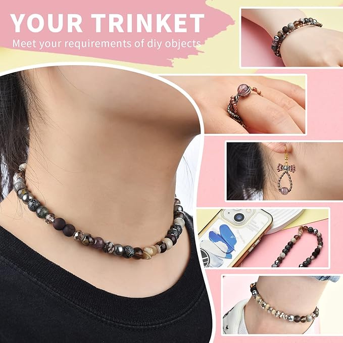 Rired 27 Craft Beads Bracelet Making Kit, 900pcs Grey Beads Include Assorted Glass Beads, Bicone Beads, Spacer Seed Beads for Jewelry Making, Necklace, Phone Charms and DIY Earrings