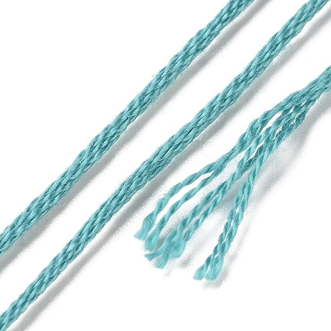 FASHEWELRY 70 Yards Handmade Polyester Embroidery Floss Crewel Cross Stitch Threads 0.5mm 6-Ply Embroidery Thread Bulk for Beginners Adult DIY Sewing Knitting Supplies (Light Sea Green)