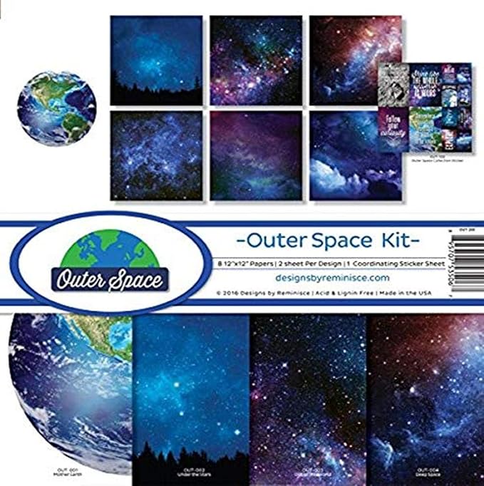 Reminisce OUT-200 Outer Space Scrapbook Collection Kit 12x12 inches