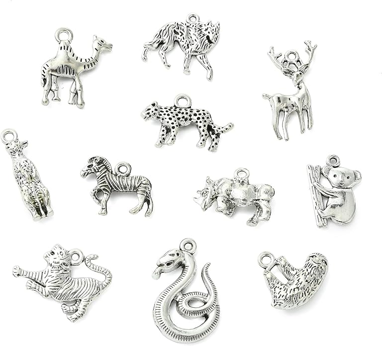 Antique Silver Cross Drink Insect Animal Theme Charms for DIY Jewelry Bracelet Necklace Earring Keychain Decor