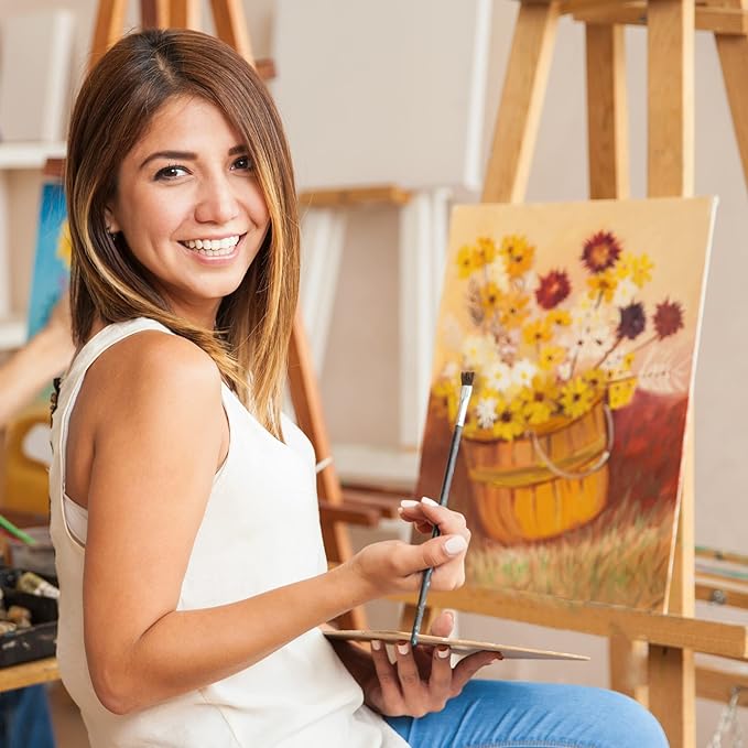 KEFF 24-Pack 𝗣𝗥𝗘𝗠𝗜𝗨𝗠 Canvas for Painting, 6 of 5x7, 8x10, 9x12,11x14 Painting Canvas Boards, Art Supplies for Adults & Kids - 100% Cotton Primed Canvases for Painting Acrylic, Oil, Watercolor