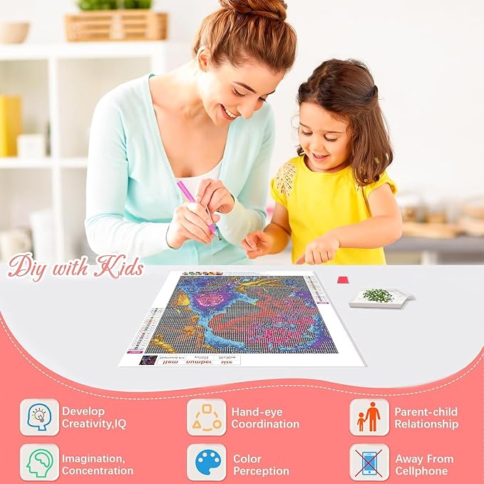 KEYRANKE 2 Pack Princess Diamond Painting Kits for Adults 5D DIY Diamond Art Kit Paint with Round Full Drill Diamonds for Beginners Gem Paintings Art for Home Wall Decor Gifts (12X12 Inch)