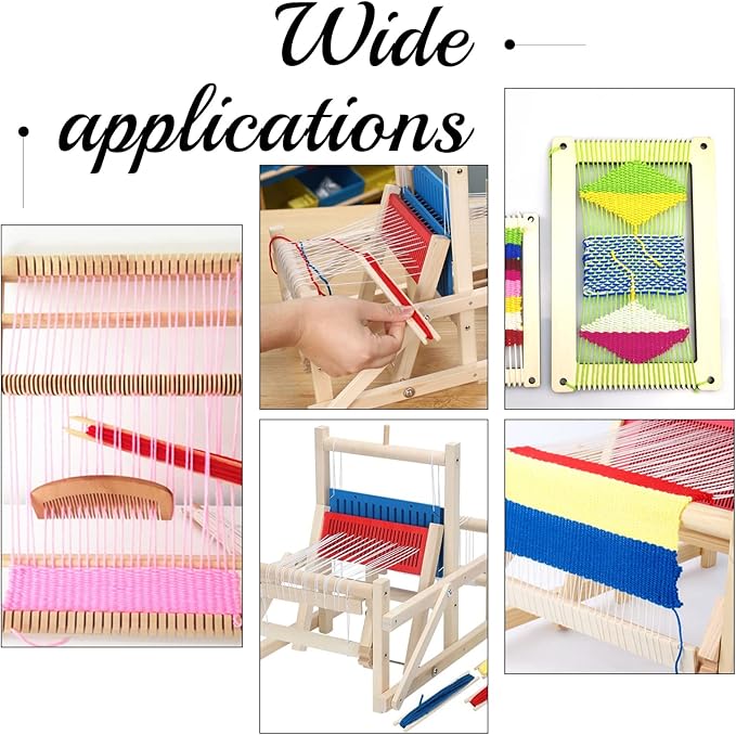 NBEADS Weaving Tool Kit, Including 1 Pc Wood Knitting Looms Shuttle and 1 Pc Wood Weaving Comb Loom Machine Accessories for DIY Craft, Mixed Color