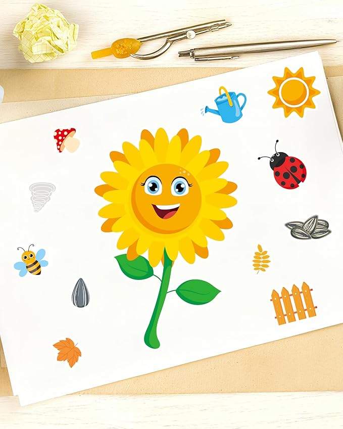 aowplc 48 sheets fall make a face stickers, 12 designs fun fall crafts for kids, autumn festival party favors, classroom activities & games