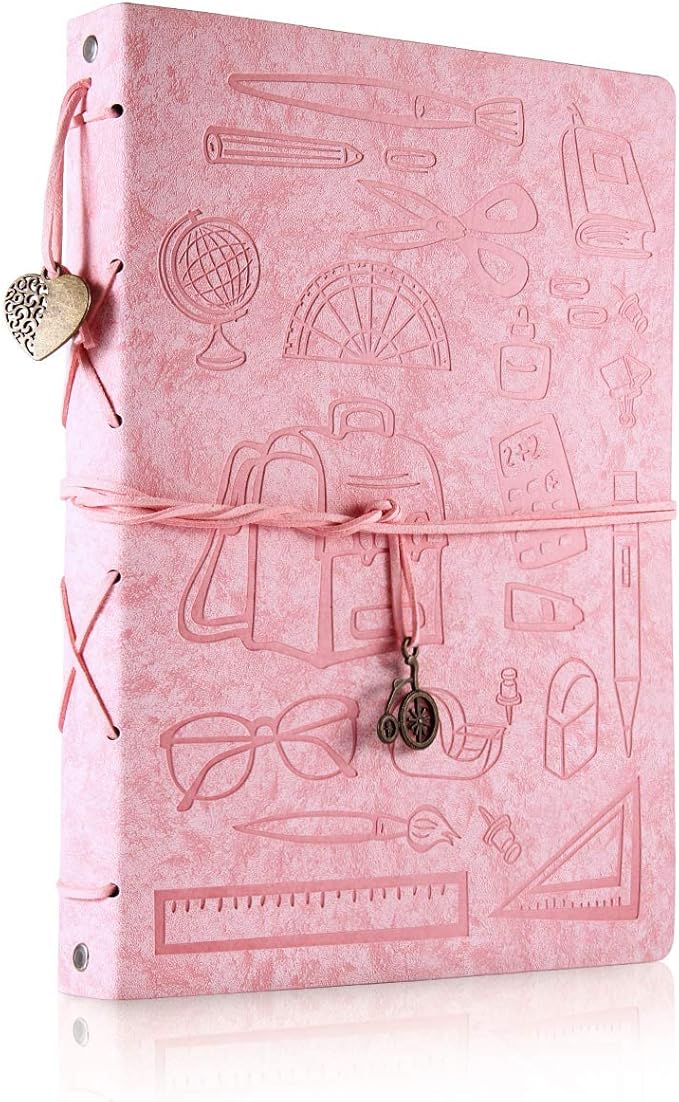 ThxMadam Leather Scrapbook Album 60 Pages Vintage Love Photo Album,11 * 8.1 Inch Scrapbook for Couples-DIY Memory Book,Birthday/Wedding Guest Book Gift for Anniversary Mother's Day