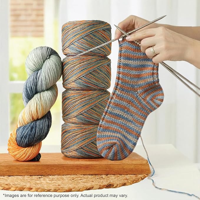 KnitPro Symfonie Fingering Weight Hand Dyed Variegated Yarn Skein | Extra Fine Merino Wool & Polyamide Blend for Knitting & Crocheting, Oeko-TEX Certified 400m, 100g | Terra Newyork Newyork