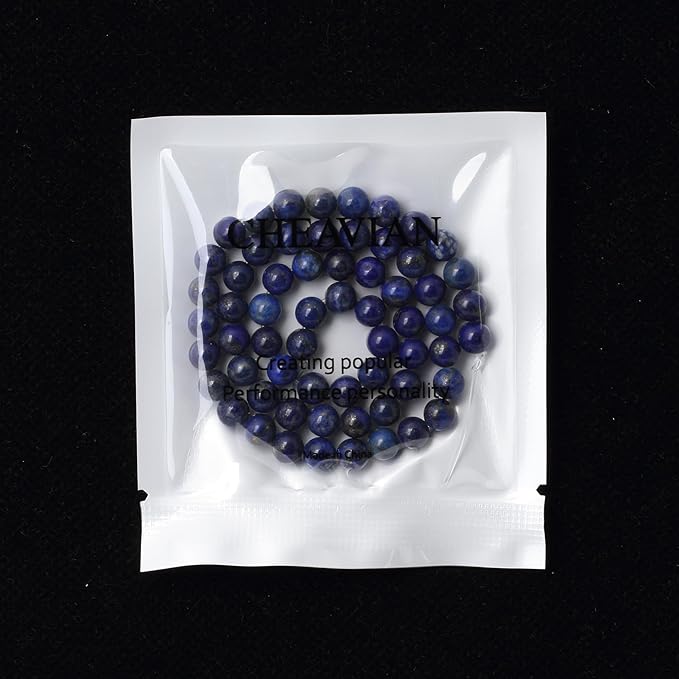 cheavian 60pcs 6mm natural lapis lazuli gemstone round loose beads for jewelry making diy findings 1 strand 15"