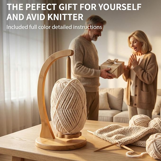 SPEENSUN Yarn Holder for Crocheting, Upgrade Larger Size & Magnetic Crochet Yarn Holder, Rotating Design Holds Most Yarns Up to 1.1 lbs, Crochet Gift for Knitting Lovers with Packaging Box