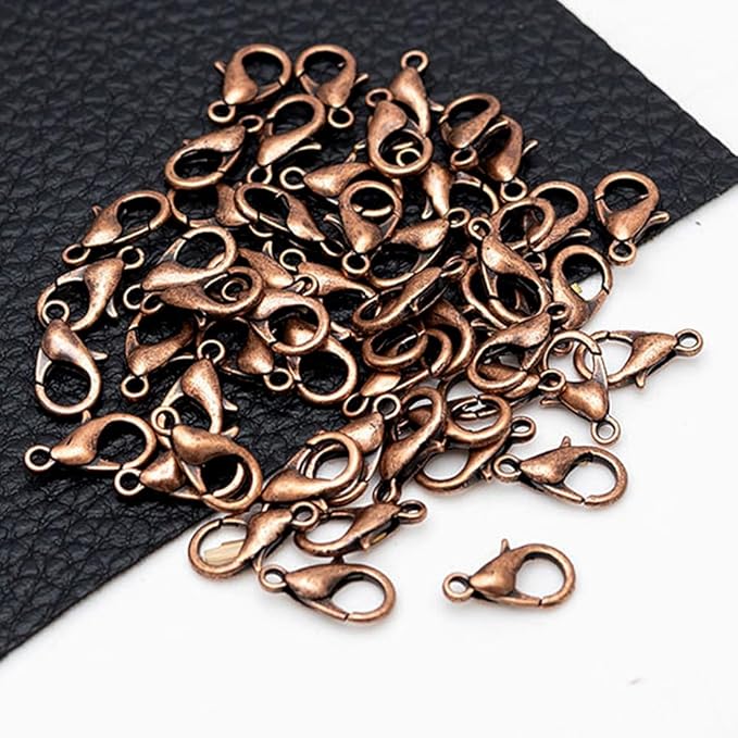 800 Pcs Jewelry Making Accessories Set with 100 Pieces Lobster Claw Clasp 200 Pieces Bead Tips Knot Covers and 500 Pieces Open Jump Ring Connectors DIY Jewelry Making Supplies Bracelets (Red Copper)
