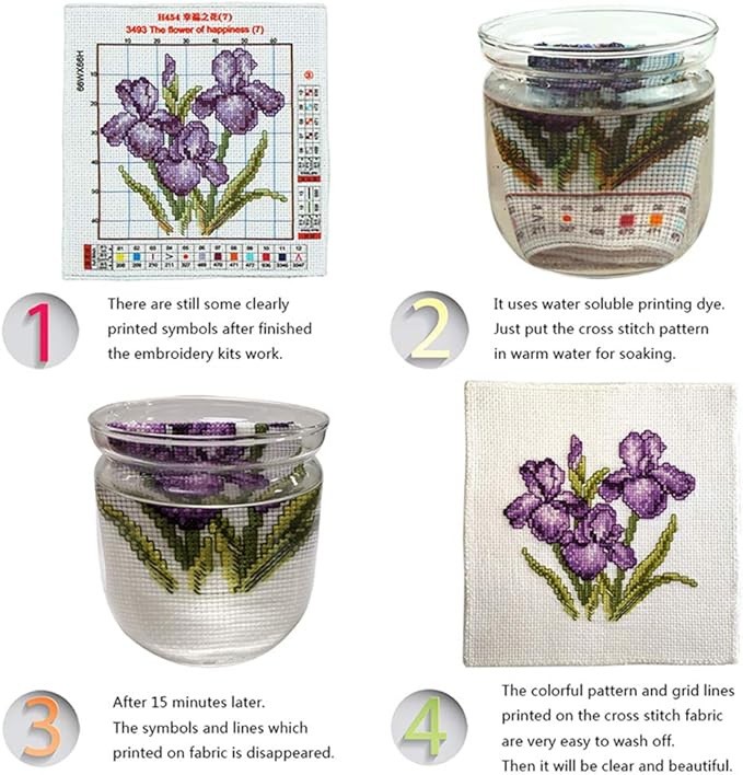 stitchmelody stamped cross stitch kits for adults,11ct printed pattern for beginners, dmc threads embroidery kit-magic castle 17.3''x20.8''