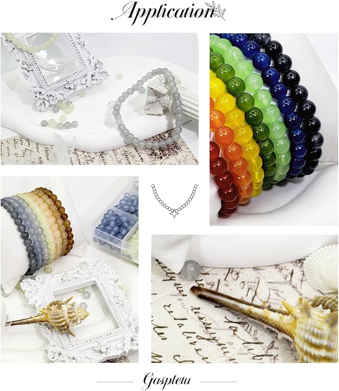 2600PCS 6mm Glass Beads for Jewelry Making, 48 Colors Crystal Beads Bracelets Making Kit, Christmas Colors 2 Box Round Beads Suitable for Beginners