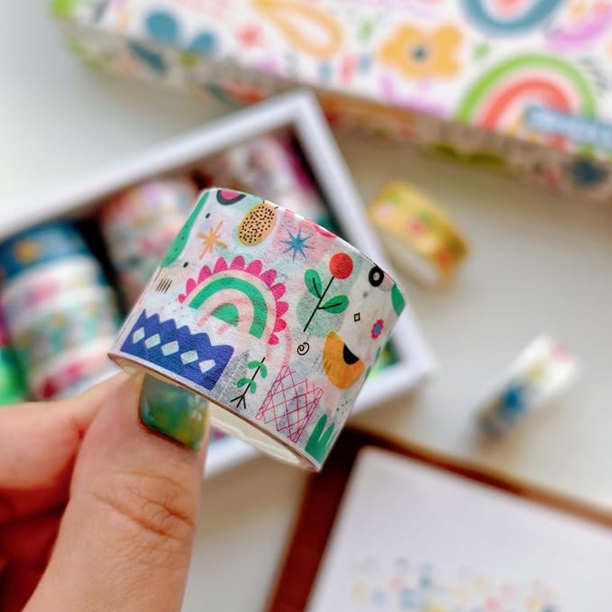 38 Rolls Washi Tape, Aesthetic Colored Decorative Cute Scrapbook Tape for Scrapbooking Supplies Journaling Craft Junk Journal