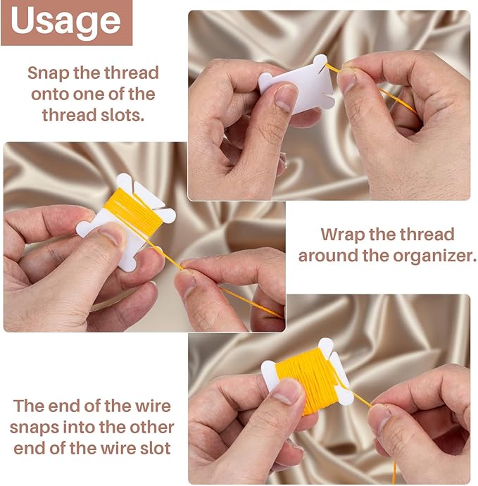 150PCS RAINFLOW Plastic Embroidery Floss Bobbins - White Embroidery Floss Organizer for Cross Stitch Yarn Bobbin Winder for Sewing Thread Storage Embroidery Needlework Supplies