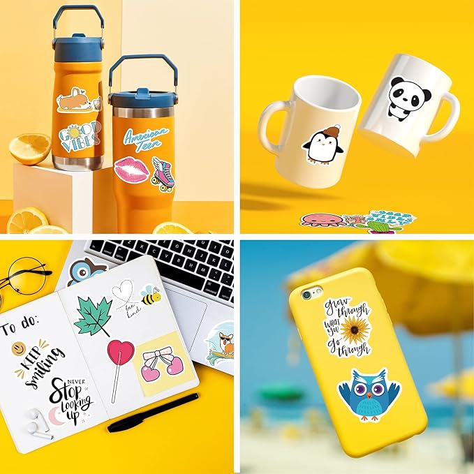 100 pcs water bottle stickers for kids teens girls, aesthetic cute vinyl waterproof vsco cool stickers, laptop bulk skateboard computer classroom sticker packs for students teachers