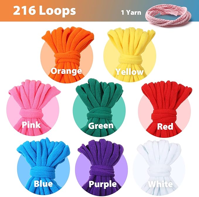 DDAI Weaving Loom Craft Kit for Kids Ages 6–12, Knitting Potholder & Woven Crafts Set with Colorful Loops and Crochet Hooks, Hands-On Creative Activity for Girls and Adults, Birthday or Holiday Gift