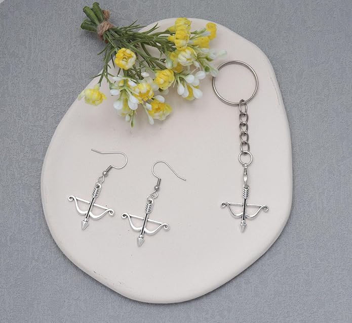 50 Pcs Bow and Arrow Charms Metal 2.5 X 2.5 CM Cute Vintage Pendants for DIY Jewelry Making Finding Kits Necklace Bracelets Earring Keychain Crafting Project Supplies