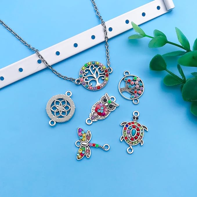 Youdiyla 36pcs Alloy enamel double hanging ethnic style set series Pendant Jewelry Making DIY Keychain Earrings Pendant Various Design Charms for Jewelry Making Bracelets Necklace (SN385)