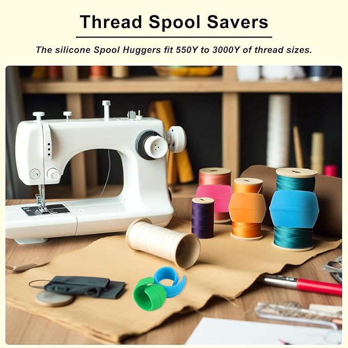 28 Assorted Colors Embroidery Machine Thread with 28 Thread Holder, 500M (550Y) Each Bobbin Polyester Embroidery Threads Kit and Spool Huggers for Sewing & Embroidery Machine- Janome Series 2